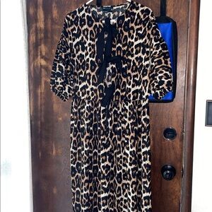 Asos Leopard Print Dress with Bow Detail